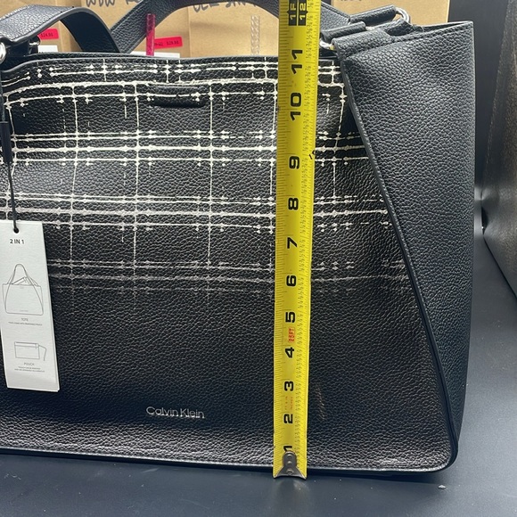 Calvin Klein Estelle Novelty Crossbody Black/White Plaid - Picture 10 of 14
